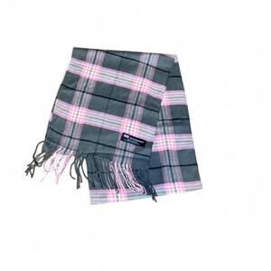 Pink and grey cashmere scarf